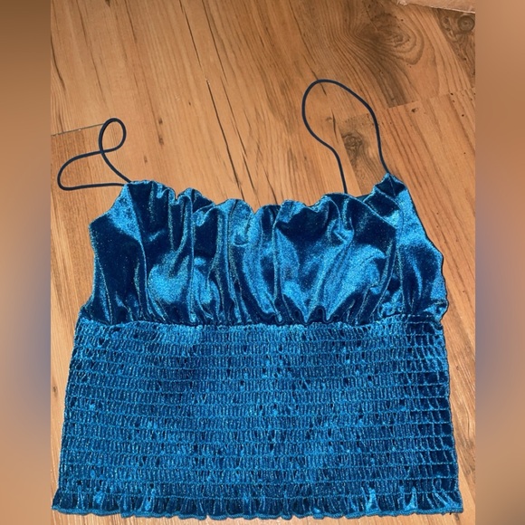 Urban outfitters Blue velvet thick tank top size small - Picture 1 of 2